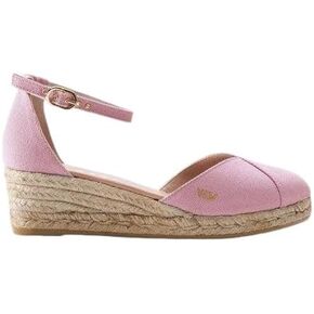 صندل Viscata Formiga Espadrille من القماش بكعب منخفض مع إبزيم وحزام للكاحل من إسبانيا مصنوع يدويًا بكعب 2 بوصة مع قماش من القطن العضوي المسامي ونعل أوسط من الجوت الطبيعي بنسبة 100% لجميع المناسبات غير الرسمية