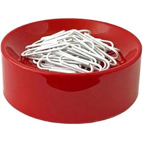Blue Feather Products, Inc. Clipwell Magnetic Paper Clip Holder - Easy Toss & Pick-Up - Holds Various Metal Parts - Powerful Sweep-Up Magnet - Ideal Locker Accessory & Home & Office Organizer - Red