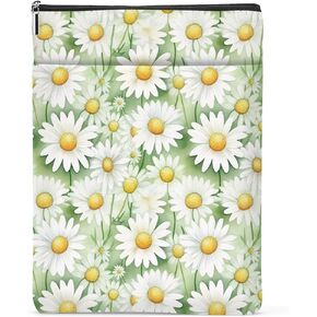 Floral Book Sleeve, Book Covers for Paperbacks, Daisy Flowers Book Pouch Book Protector, Book Lovers Gifts for Women Girls Readers Librarian, Book Accessories Book Club Gifts Christmas Birthday Gifts