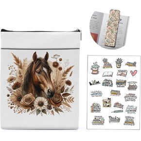 3pcs Horse Book Sleeve Magnetic Bookmark Book Cover Stickers Book Pouch for Hardcover Paperback Book Lover Gifts Librarian Bookish Christmas Birthday Gifts for Women Readers Horse Lover