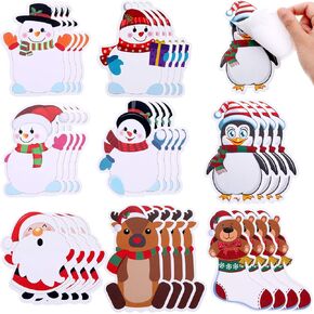 32 Pieces Christmas Notepad Winter Theme Self Sticky Notes Holiday Memo Notes for Work Study Decoration Present, Christmas Elements 8 Styles