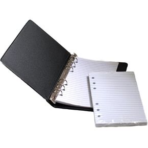 SPPRANDOM HNR essentials Loose-Leaf Memo Book, 6 3/4 x 3 3/4", 6-Ring Binder, 80 Pages + Free Refill 80 Pages