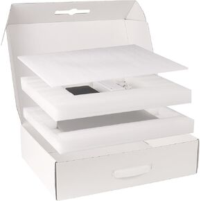 Laptop Shipping Box for up to 17 Inch with Adjustable Foam, Cardboard Mailer Computer Box for Shipping, Secure Notebook Laptop Box with Handle