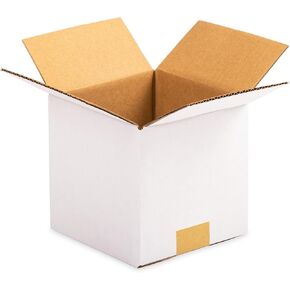 White Small Shipping Boxes 5x5x5 inch Corrugated Cardboard Boxes for Small Business Mailing, Packing, Moving, Storage - with Fragile Stickers, 15 Pack