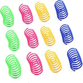 12Pcs Cat Toys for Bored Indoor Adult Cats Spiral Spring Interactive Bite Resistant Training Coil Spiral Springs for Swatting Springs Toy Unique Cat Toys