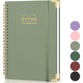 Lined Spiral Journal Notebook, A5 Hardcover Spiral Notebook for Work, 5.7''×8.2'', 100GSM Thick Paper Spiral Bound Journaling Notebooks for Women & Men Office School Note Taking Business, Purple