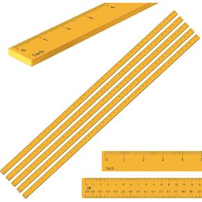 Janlaugh 5 Pcs Meter Stick 48" Yard Stick Wood Economy Meterstick Ruler Wood Double Sided Yardstick for School Classroom Home Office Tailor Craft