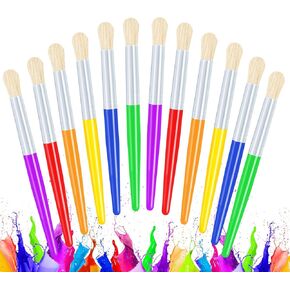 Joyooss Paint Brushes for Kids, 12 Pcs Round Large Toddler Paint Brushes Set, Easy to Clean & Grip Washable No Shed Hog Bristle Paintbrushes Kids Paint Brushes for Watercolor, Acrylic, Gouache, Ink