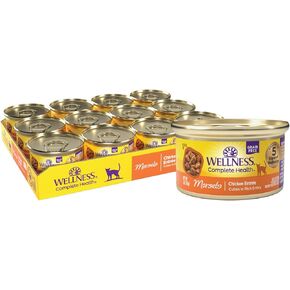 Wellness Complete Health Natural Grain Free Wet Canned Cat Food, Sliced Chicken Entrée in Rich Gravy, 5.5-Ounce Can (Pack of 24)