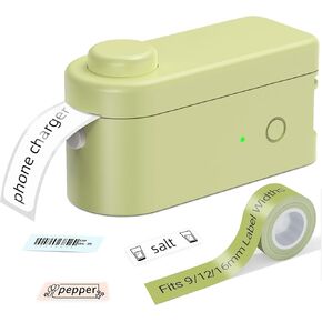Makeid L1 Label Maker Machine with Tape - Portable & Rechargeable Label Makers Compatible with 9/12/16mm Waterproof Tape - Mini Bluetooth Labeler for Organizing Home Office School