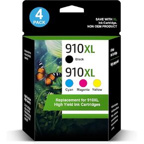 910 XL 910XL Ink Cartridges Combo Pack Compatible for HP 910 XL Ink Compatible with HP OfficeJet Pro 8010 8015 8018 8020 8022 8025 8028 8035 8030 Printer 4 Pack
