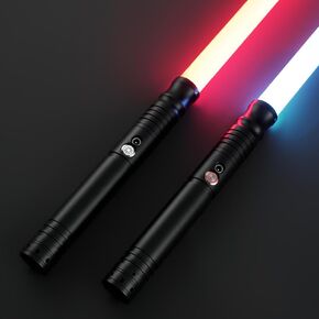 DAMIENSABER 2 Pack Light Saber, 1 Pcs Xenopixel V2 34 Sound Saber and 1 Pcs RGB 9 Sound Font Saber, Smooth Swing Infinite Color Changing Light Sabers for Adults, Metal Hilt Heavy Dueling Light Saber