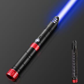 سيف ضوئي، عبوتان من سيوف ضوء المبارزة FX مع 14 لون RGB Infinie قابلة للتغيير و4 خطوط صوتية، سيف لعبة قابل لإعادة الشحن مع مقبض معدني للهالوين، والحفلات التنكرية، والكريسماس، وهدايا عيد الميلاد