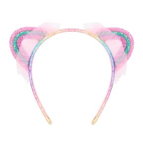 WHAVEL Cat Ears Headband Glitter Headband Sequin Headband Cute Cat Headband Halloween
