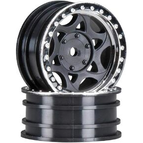 Axial 1/10 Walker Evans Street 1.9 Wheels, 12mm Hex, Black Chrome (2), AXIC8140