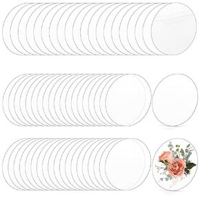 60 Pcs 4 Inch Clear Circle Acrylic Sheet, Round Acrylic Disc, Clear Acrylic Ornament Blanks for DIY Projects, Name Cards, Cutting and Engraving