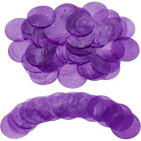 uxcell 120Pcs Capiz Shells 2" Round Natural Shells with 2 Holes for Seashell Wind Chimes Curtain Shell Garland DIY Craft Wedding Home Decoration, Red