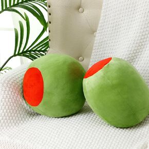 Christmas Decorative Gift Cute Olive Plush Pillow Kawaii Fruit Hugging Plushies Soft Novelty Toy Cushion Seat Xmas Decor for Kids Girl Home