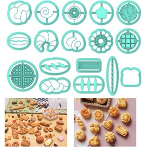 ORIGACH 17 Pcs Bread Shape Clay Cutters, Bread Polymer Clay Cutter for Earring Making Bakery Bread Clay Cutters for Jewelry Making