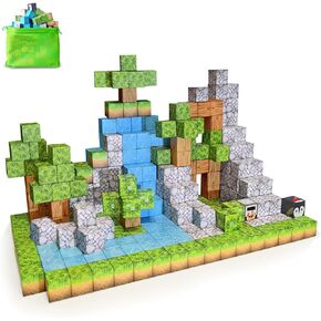 Magnetic Blocks Building Toys - 104PCS Magnet Building Blocks for Kids Building Game STEM Montessori Sensory Toys for Boys Girls Aged 3-12, Christmas Birthday Gifts