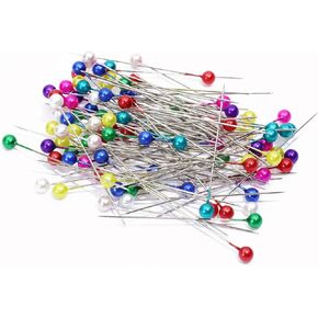 Tupalizy 2.6Inch Sewing Pins Straight Pins for Fabric Quilting Pins with Colored Heads 6mm for Crochet Knitting Hemming Jewelry Crafts Projects Wedding Boutonniere Decor Christmas Ornaments, 100PCS