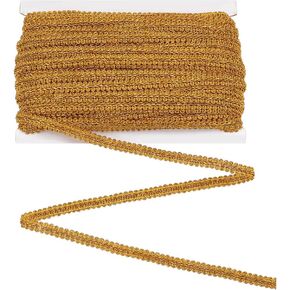 FINGERINSPIRE 51.4 Yards Braided Ribbon 0.39inch Wide Gimp Braid Trim Polyester Braided Lace Trim for Sewing Goldenrod Ribbon Trim Clothes Accessories for DIY Crafts Clothes Lampshade Decoration
