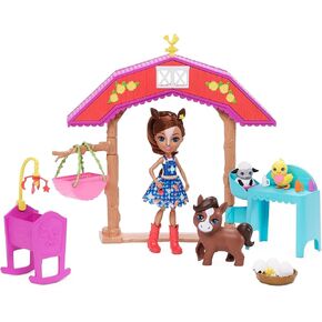 Enchantimals Barnyard Nursery Playset with Haydie Horse Small Doll (6-inch), Trotter Horse, 3 Additional Animal Figures & 10+ Accessories
