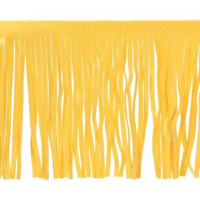 uxcell 2 Yards 6 Inch PU Leather Suede Fringe Trim Double Side Leather Sewing Tassel Fringe for DIY Sewing Dress Crafts Skirt Decoration, Yellow