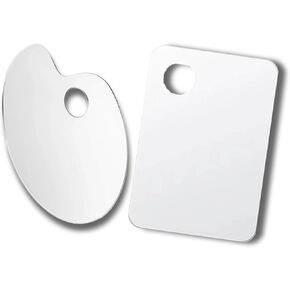2PCS Mini Acrylic Palette Paint Non-Stick Acrylic Watercolor Oil Paint Mixing Tray - Comfortable to Hold & Easy to Clean for DIY Artist,Makeup Palette Mixing Tray Apply (7.8 x 11.8 in)