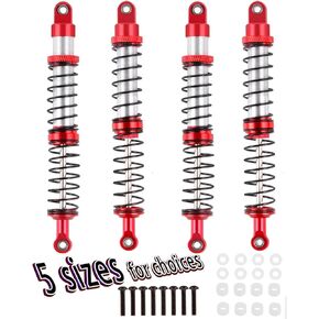 130mm RC Shocks Absorber Upgrades for 1/10 RC Hobby Cars,7075 Aluminum Full Metal Front Rear Shocks Absorber Damper,4PCS Red
