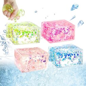 2 Pack Stress Balls for Kids and Adults Fidget Toys, Silicone Squeeze Cubes for Stress Relief, ADHD & Autism, Sensory Stress Balls, Stress Toys for Adults and Kids Gifts(Color Random)