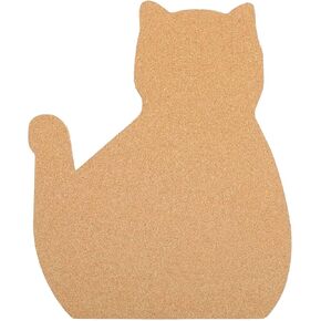 12" x 15 " Cat Shape Large Cork Board Tiles, Thick Cork Board, Gift for Cat Lover, Office Cat Gift, Unique Style Bulletin Board, Ultra Strong Self Adhesive Backing, Bulletin Pin Safe