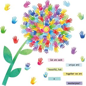 Zhanmai 117 Pcs Christmas Tree Bulletin Board Set Christmas Hands Tree Classroom Bulletin Board Christmas Cutouts Handprint Classroom Tree Wall Decor for Xmas School Home Holiday Chalkboard Wall Decor