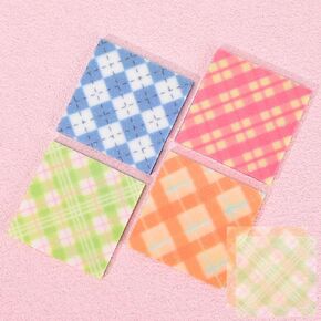 BAYTORY 200 Sheets Glitter Transparent Sticky Notes, 3 x 3 Translucent Self-Stick Note, Clear Memo Pads, See Through Aesthetic Self-Adhesive Note for Bible Accessories (Plaid)