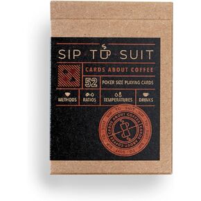 Sip-to-Suit Cards About Coffee: Standard Edition Deck Informational Coffee Playing Cards with Brewing Parameters and Coffee-Making Tips