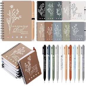 Christian Gifts Bulk Bible Study Notebook with Sticky Notes Christian Pen for Women Aesthetic Religious Journal Prayer Notepad Gift for Church Sunday School