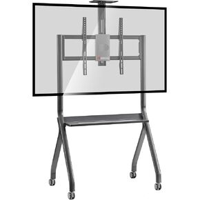 Smart Board Stand with Camera Tray Fits 42"-75" Screens, Interactive Whiteboard Stand with 360° Rotating Wheels Holds 176LBS, Height Adjustable,Mobile Stand for Home, Office & Classroom