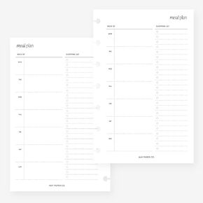 Mini Happy Planner Meal Plan Planner Insert Agenda Refill for 7-Discs Notebook 4.6 x 7
