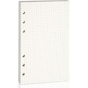 A6 6-Hole Beige Loose-leaf Paper - 1 Pack (80 Sheets, 100 GSM) - Dotted Line, Refill for Notebook and Planner, Ideal for Note, Journal, Schedule, and Artwork, Fits A6 6-Ring Binder