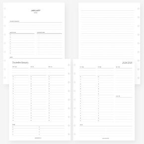 Classic Happy Planner 2025 Week on Two Pages Weekly Planner Insert Agenda Refill for 9-Discs Notebook 7 x 9.25 (Weekly Vertical Hourly)