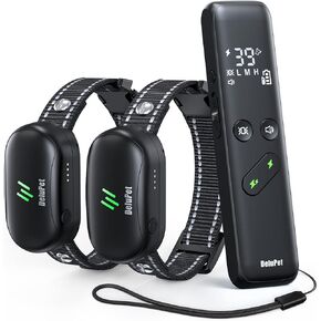 Dog Training Collar - 2 Dogs Shock Collar for Large Dog with Remote 1600ft, 3 Training Modes, Rechargeable IPX7 Waterproof Electric Dog Collar for Small Medium Large Dogs