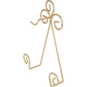 Bard's Scroll Satin Gold-Toned Wall Mountable Cup and Saucer Hanger, 8" H x 6.5" W x 1.75" D, Pack of 2