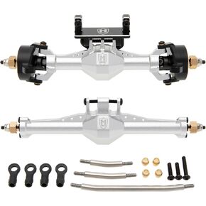 MEUS RACING TRX4M Axles Front and Rear Axles Isokinetic 3-Section CVD 52° Max. Steering Angle +5mm Widened TRX4M Upgrades for TRX4M Defender/Bronco/K10/F150 1/18 RC Crawler Car (Silver)