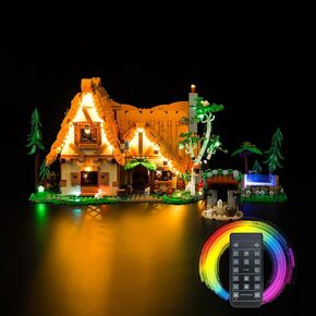 LED Light Kit Compatible with Lego Snow White and The Seven Dwarfs' Cottage 43242 (No Models Only Light) Remote Control Creative Lighting Set Accessories Compatible with Lego 43242 Set