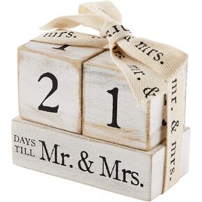 Mud Pie Countdown Mrs. Block Set, 3" x 4", White