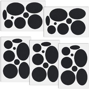 48pc Down Jacket Repair Patches, Self-Adhesive Waterproof Puffer Jacket Patch, Round Oval Nylon Fabric Repair Tape for Coat Tent Sleeping Bags Ski Pants Holes Fixing- Black & Blue & Gray