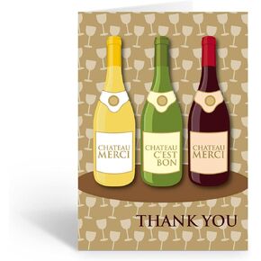 Stonehouse Collection | Wine Bottle Thank You Note Card |10 Boxed Cards & Envelopes (Standard)