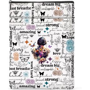 Inspirational Gifts for Women Friends Book Sleeve Book Cover Motivational Butterfly Gifts Affirmations Bookish Book Lovers Gifts Book Protector with Zipper & Front Pocket Graduation Christmas Birthday