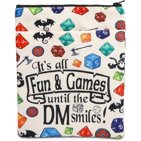 Dragon Master Book Sleeve Dungeon Game Book Cover Geek Master Gift DM Bookish Gift DD Gift Dragon Game Lovers Gift for Friend (DMsmileBS)