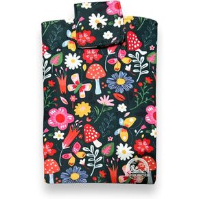 Book Sleeve, Floral and Mushroom Print, by Bookworm Bliss